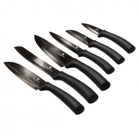 Berlinger Haus Metallic Line Shiny Black Edition Set de cuchillos de 6 piezas