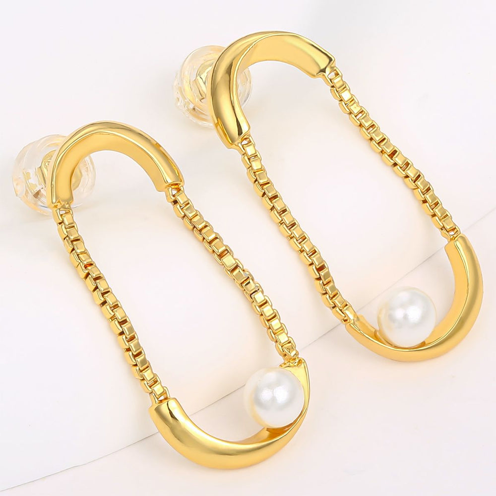 Pendientes de Aleación Bañado en Oro