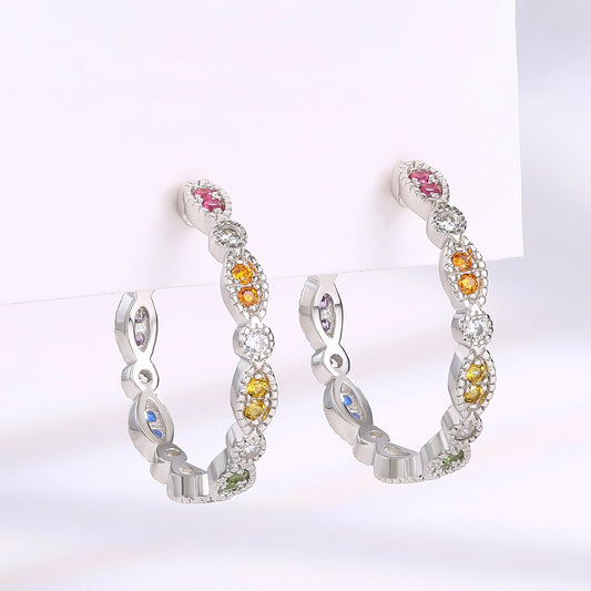 Pendientes de Aleación Bañado en Oro con Cristal Emporia® Amarillo y Cristal Emporia® Blanco