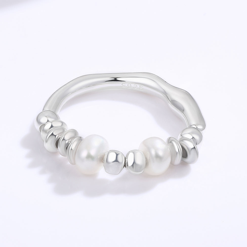 Anillo de Aleación Bañado en Oro con Cristal Emporia® Blanco