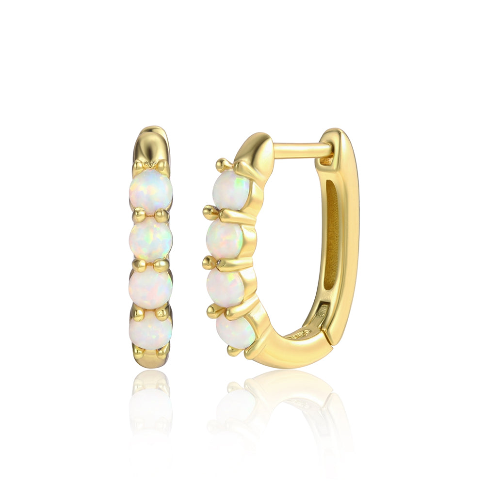 Pendientes de Aleación Bañado en Oro con Cristal Emporia® Blanco