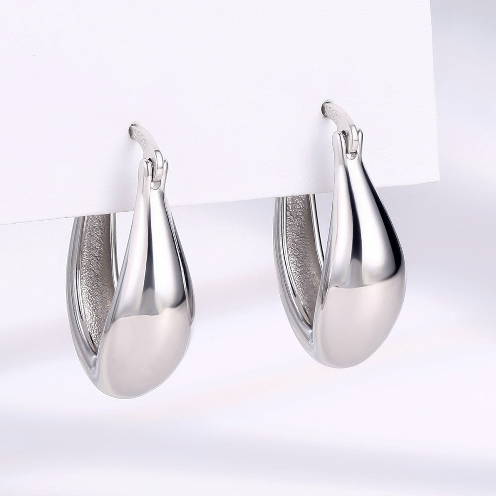 Pendientes de Aleación Bañado en Oro con Cristal Emporia® Blanco