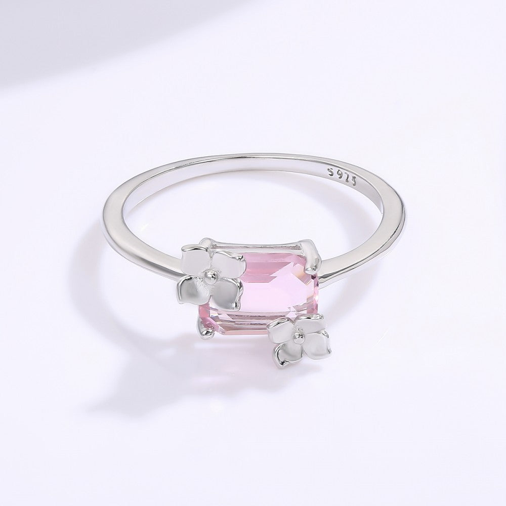 Anillo de Aleación Bañado en Oro con Cristal Emporia® Blanco