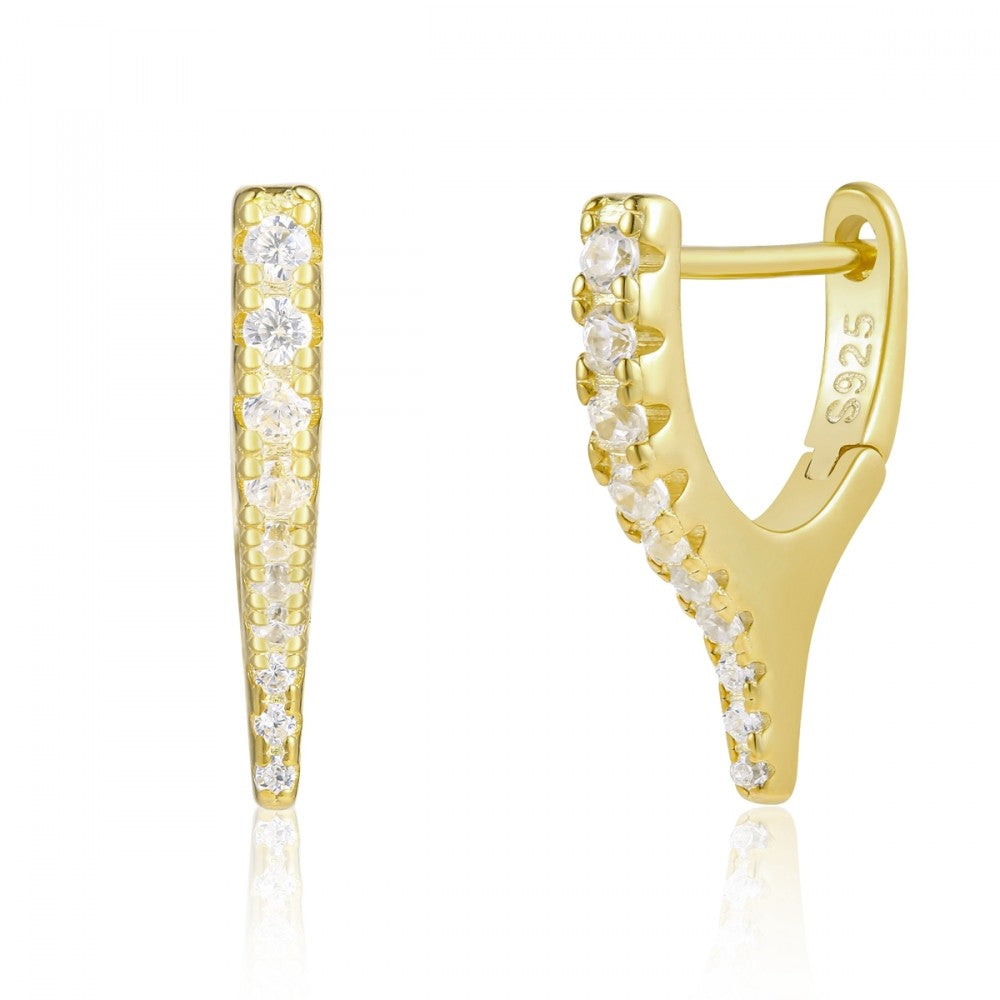 Pendientes de Aleación Bañado en Oro con Cristal Emporia® Blanco