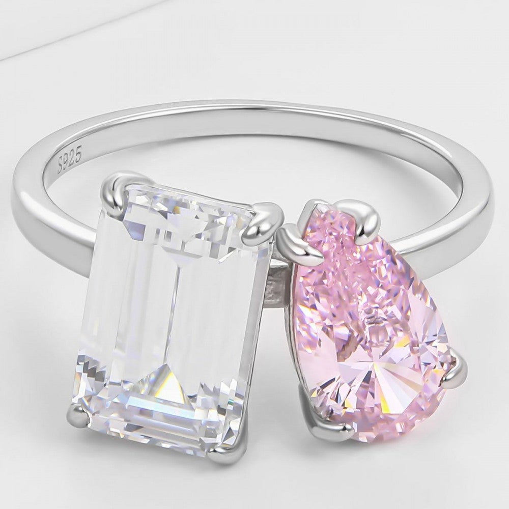 Anillo de Aleación Bañado en Oro con Cristal Emporia® Rosa