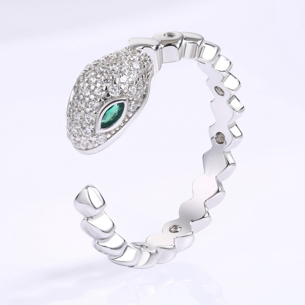 Anillo de Aleación Bañado en Oro con Cristal Emporia® Blanco