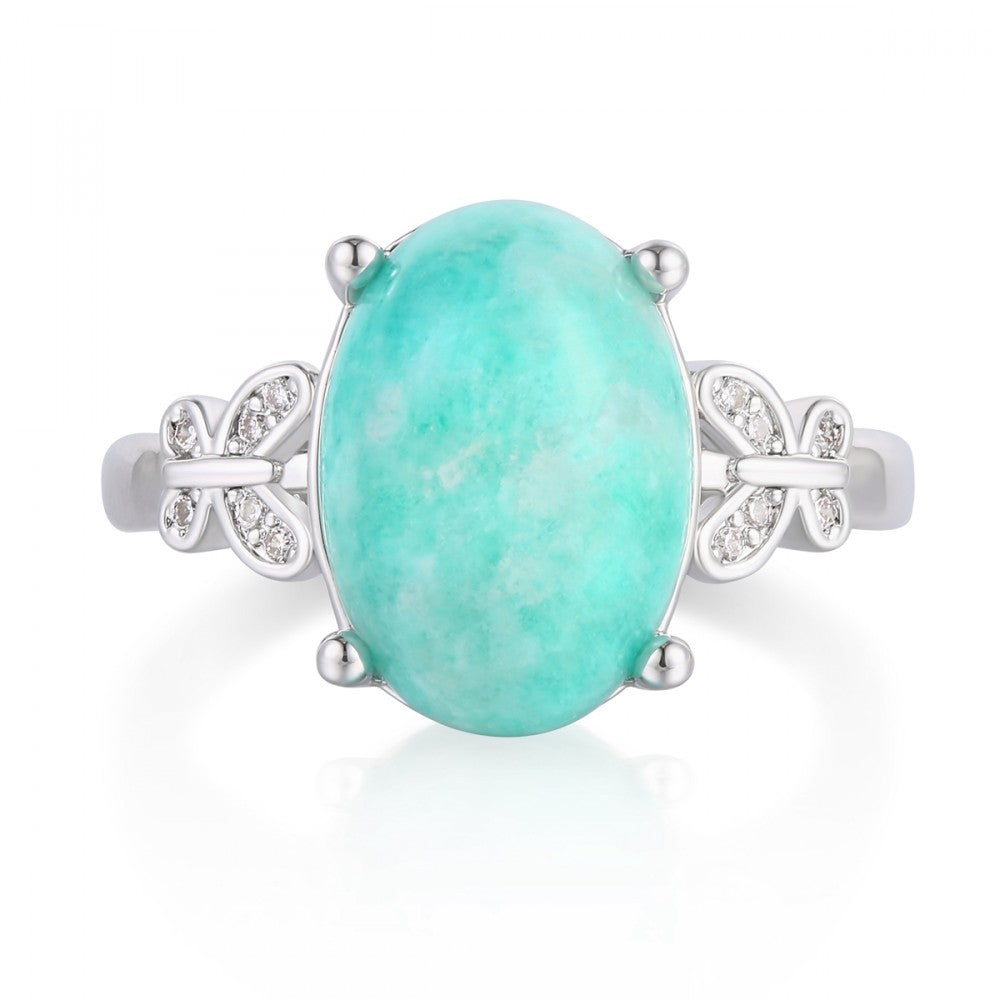 Anillo de Aleación Bañado en Oro con Cristal Emporia® Blanco