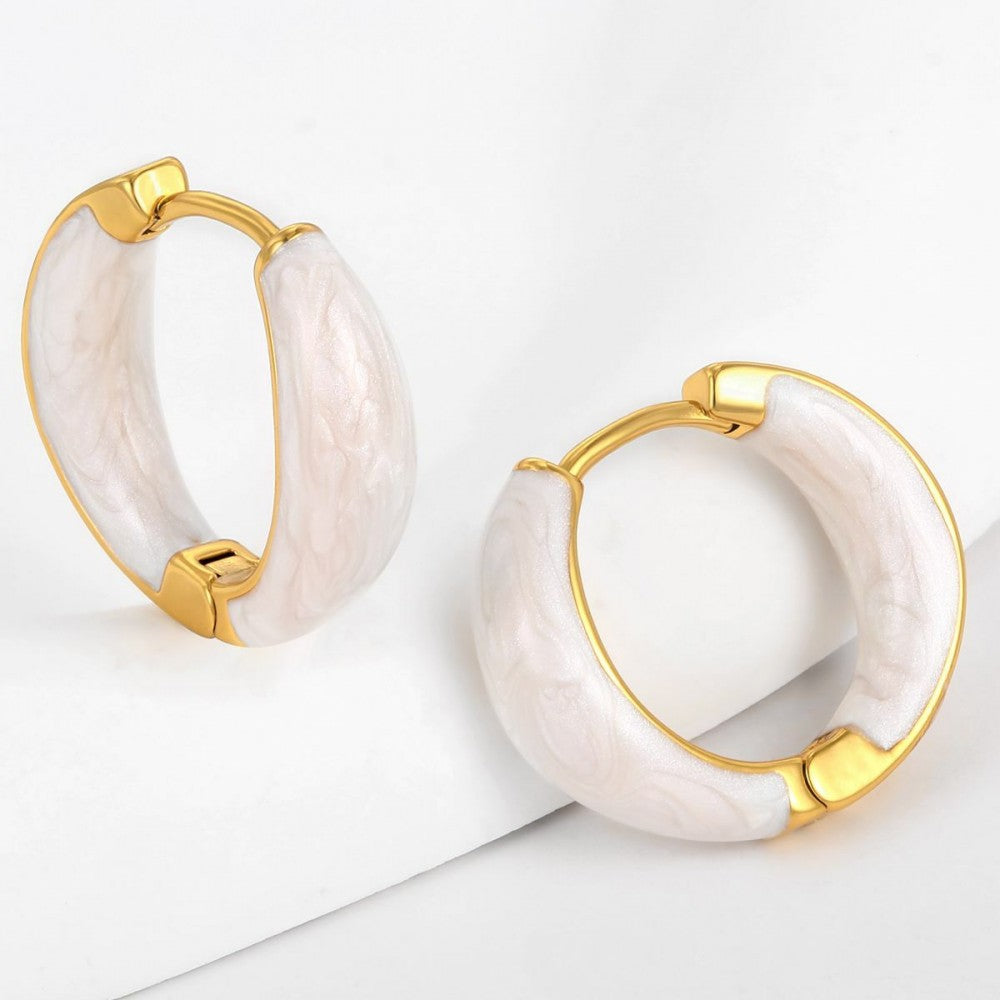 Pendientes de Aleación Bañado en Oro con Cristal Emporia® Blanco