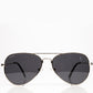 Emporia Italy - Gafas de sol piloto "JEFE", gafas de sol polarizadas con filtro UV con  estuche y paño de limpieza, lentes gris oscuro, montura plateada