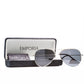 Emporia Italy - Gafas de sol piloto "JEFE", gafas de sol polarizadas con filtro UV con  estuche y paño de limpieza, lentes gris oscuro, montura plateada