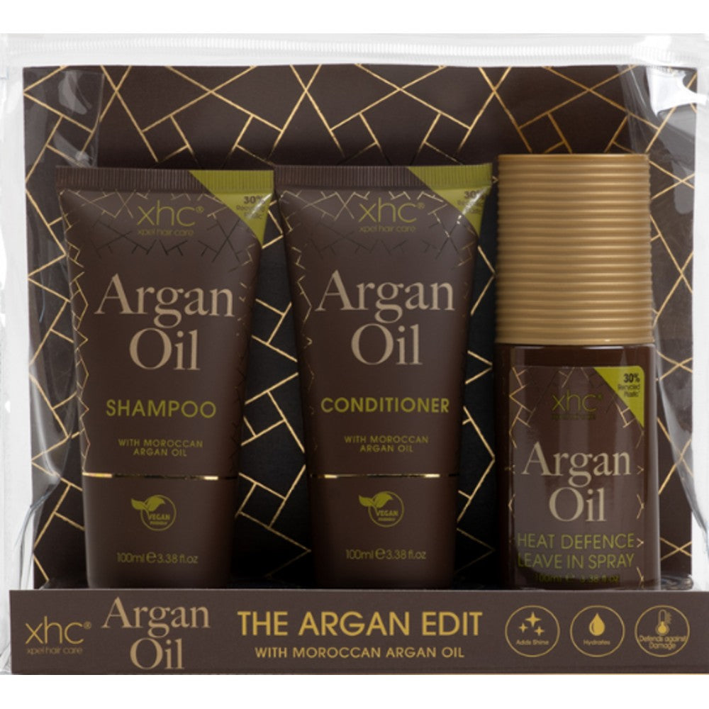 XHC The Argan Edit – Set de regalo para el cuidado del cabello con aceite de argán de Marruecos