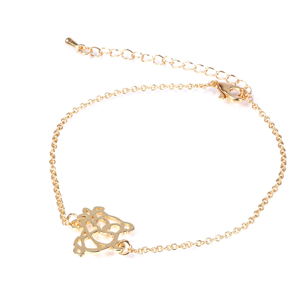 Conjunto de Aleación Bañado en Oro ( Collar +Pulsera )