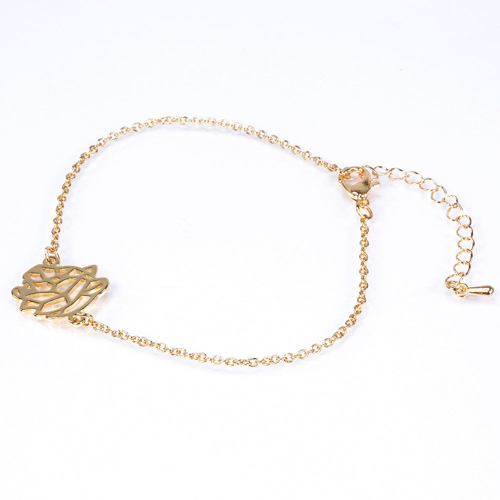 Conjunto de Aleación Bañado en Oro ( Collar +Pulsera )