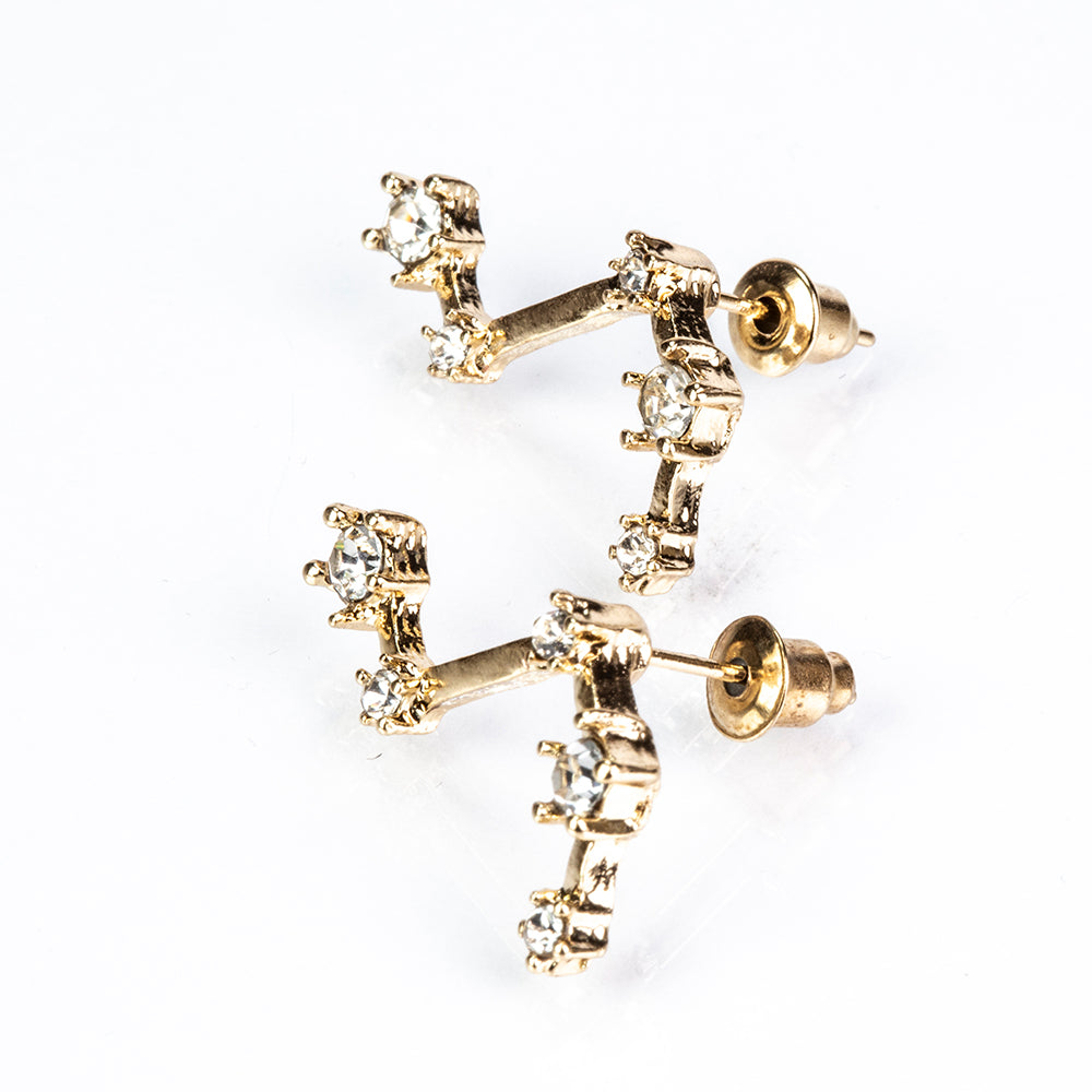 Aries Pendientes de Aleación Bañado en Oro con Cristal Emporia® Blanco