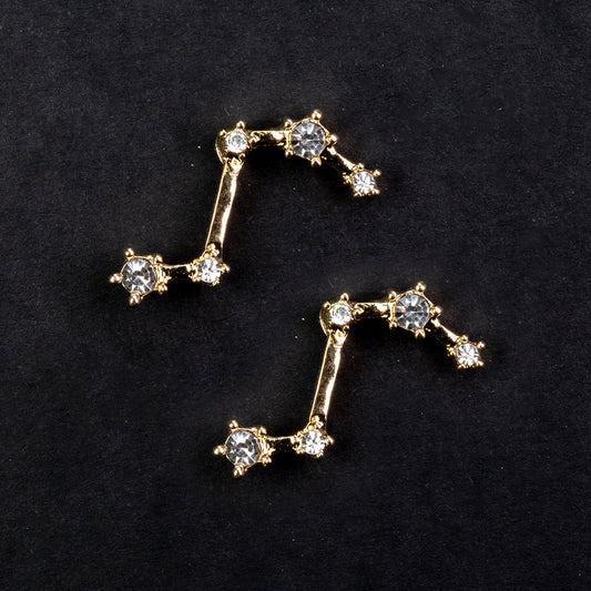 Aries Pendientes de Aleación Bañado en Oro con Cristal Emporia® Blanco