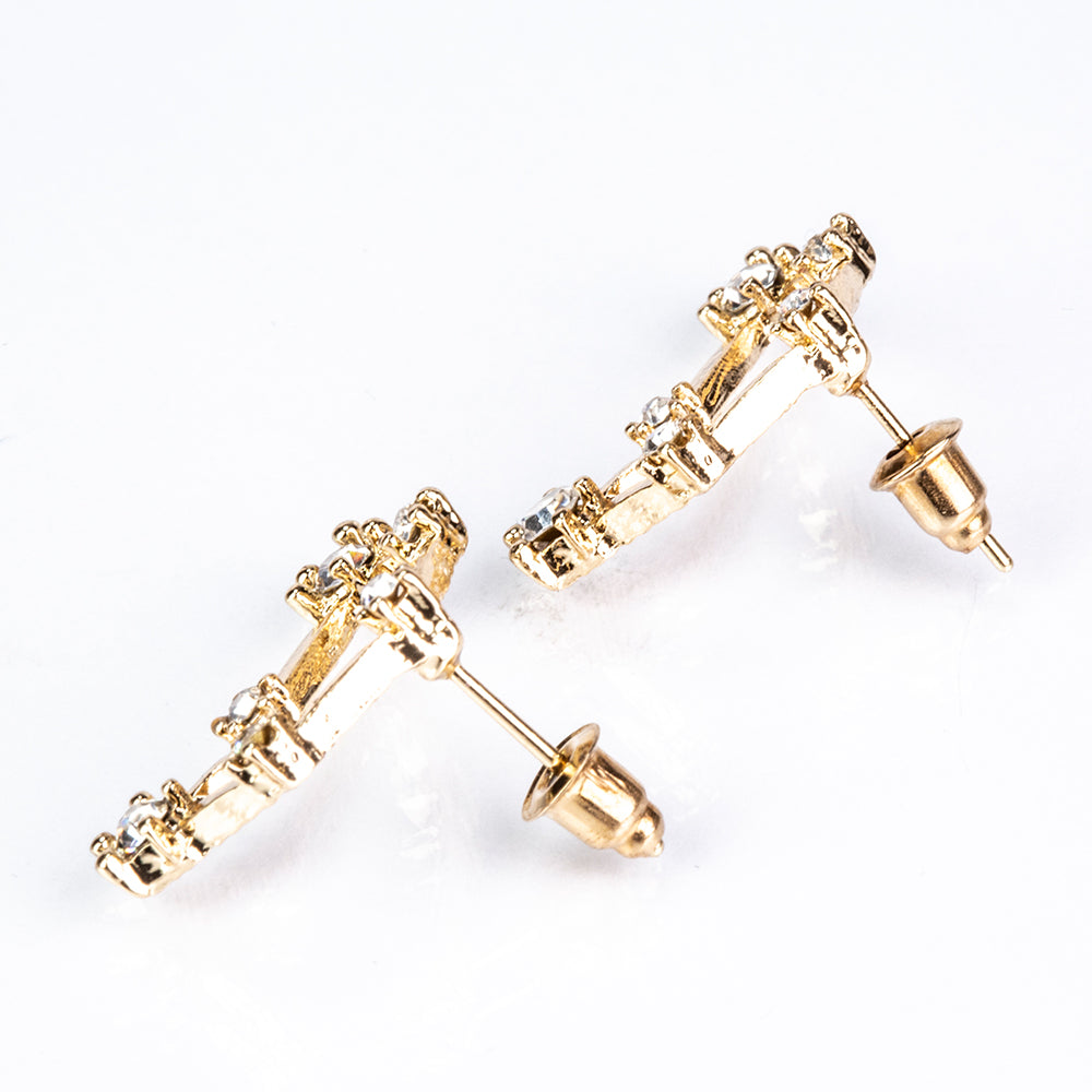 Capricornio Pendientes de Aleación Bañado en Oro con Cristal Emporia® Blanco