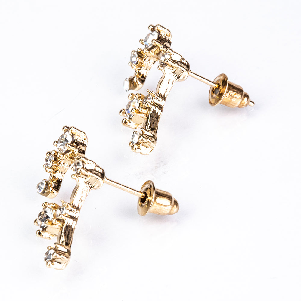 Sagitario Pendientes de Aleación Bañado en Oro con Cristal Emporia® Blanco