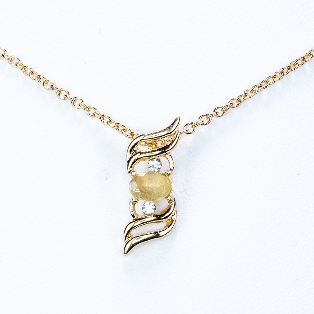 Collar de Aleación Bañado en Oro con Cristal Emporia® Blanco ( Collar +Colgante )