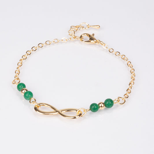 Pulsera de Aleación Bañado en Oro con Esmeralda