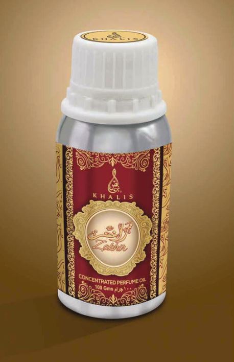 Aceite de perfume concentrado Zakhir 100 ml – fragancia masculina con notas amaderadas y de cuero