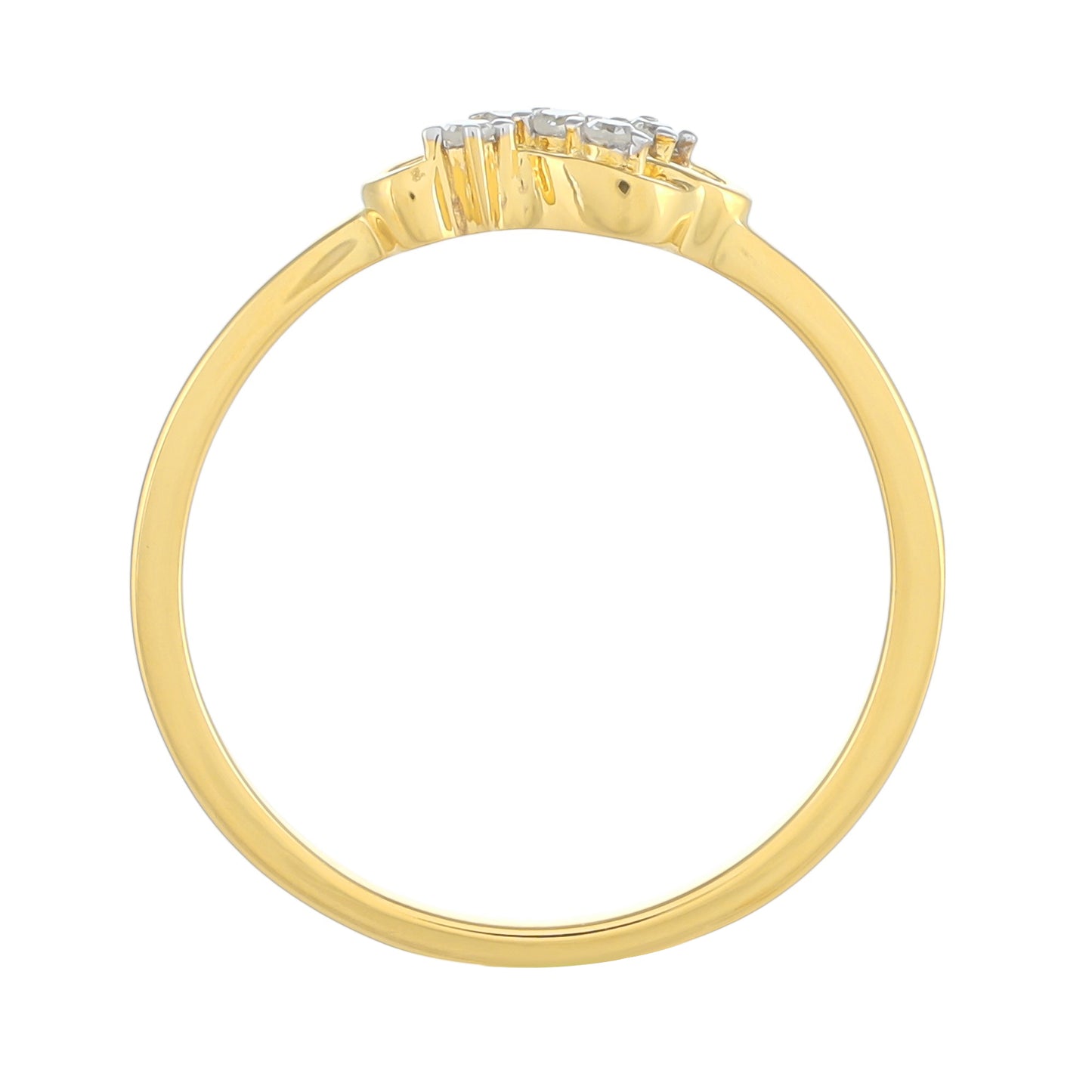 Anillo de Plata Bañada en Oro con Diamante blanco