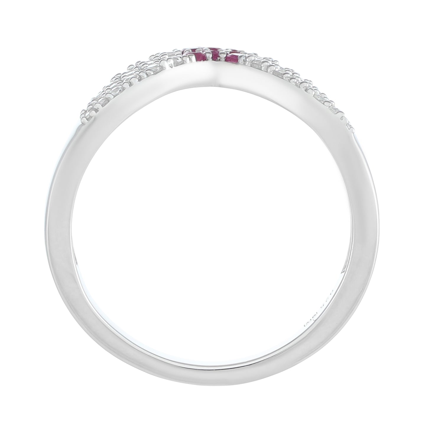 Anillo de Plata con Rubí de Tailandia y Topacio Blanco