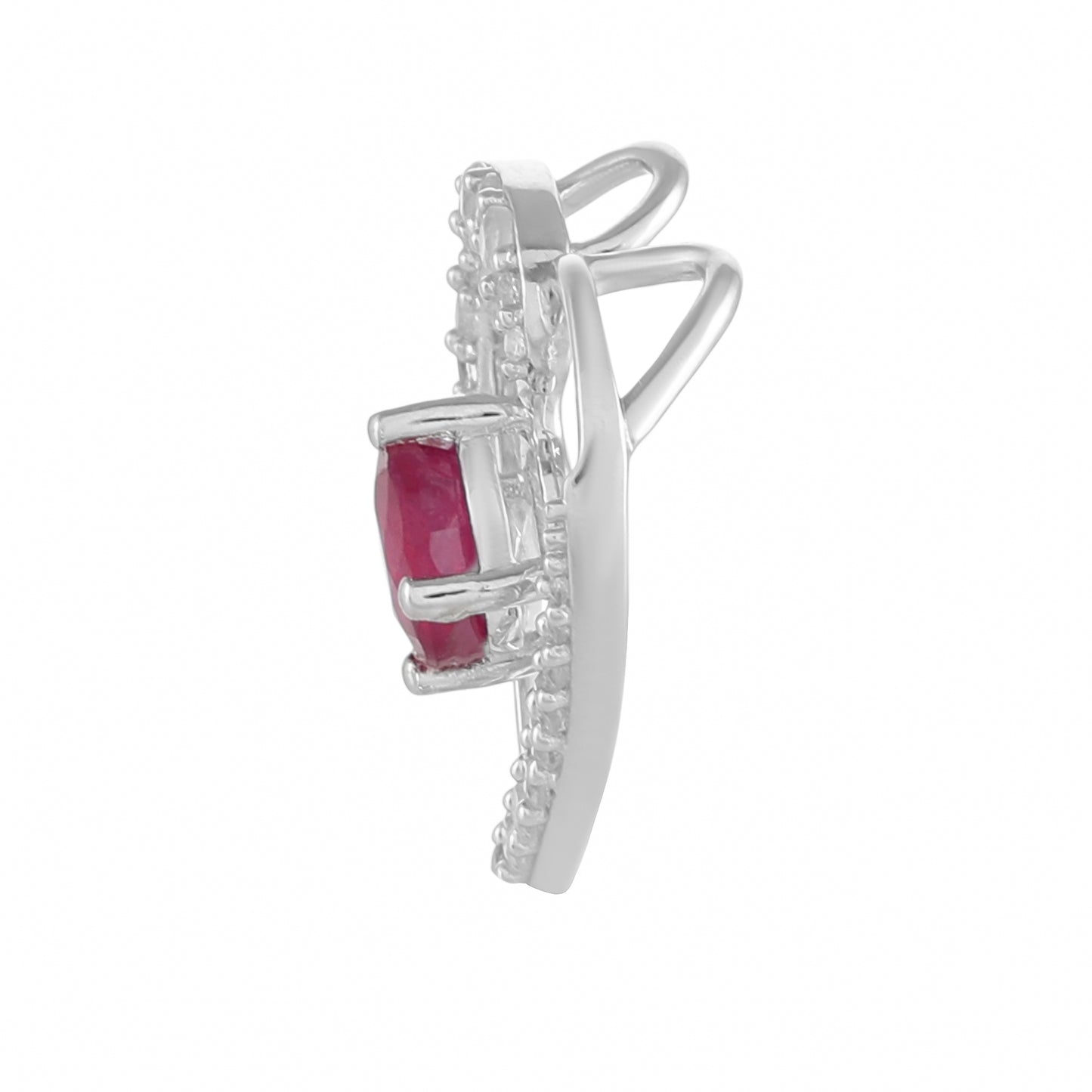 Colgante de Plata con Rubí de Tailandia y Topacio Blanco