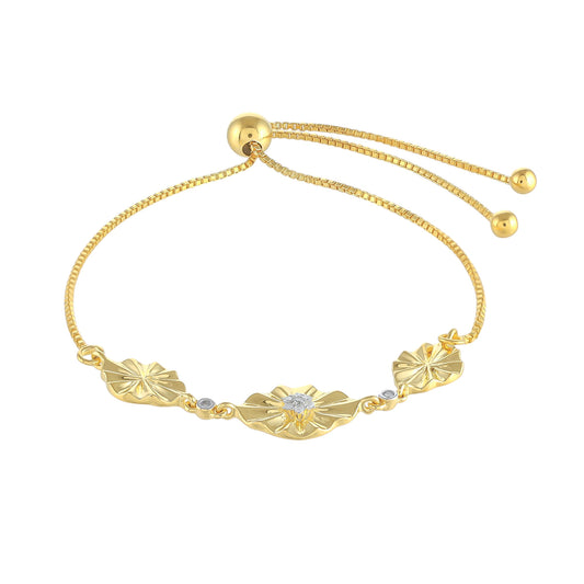 Pulsera de Plata Bañada en Oro con Diamante blanco