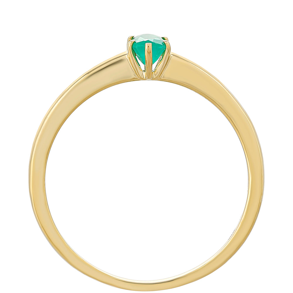 Anillo de Oro 9K con Esmeralda de Brasil