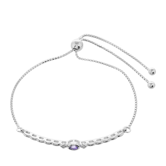 Pulsera de Plata con Tanzanita AAA y Topacio Blanco