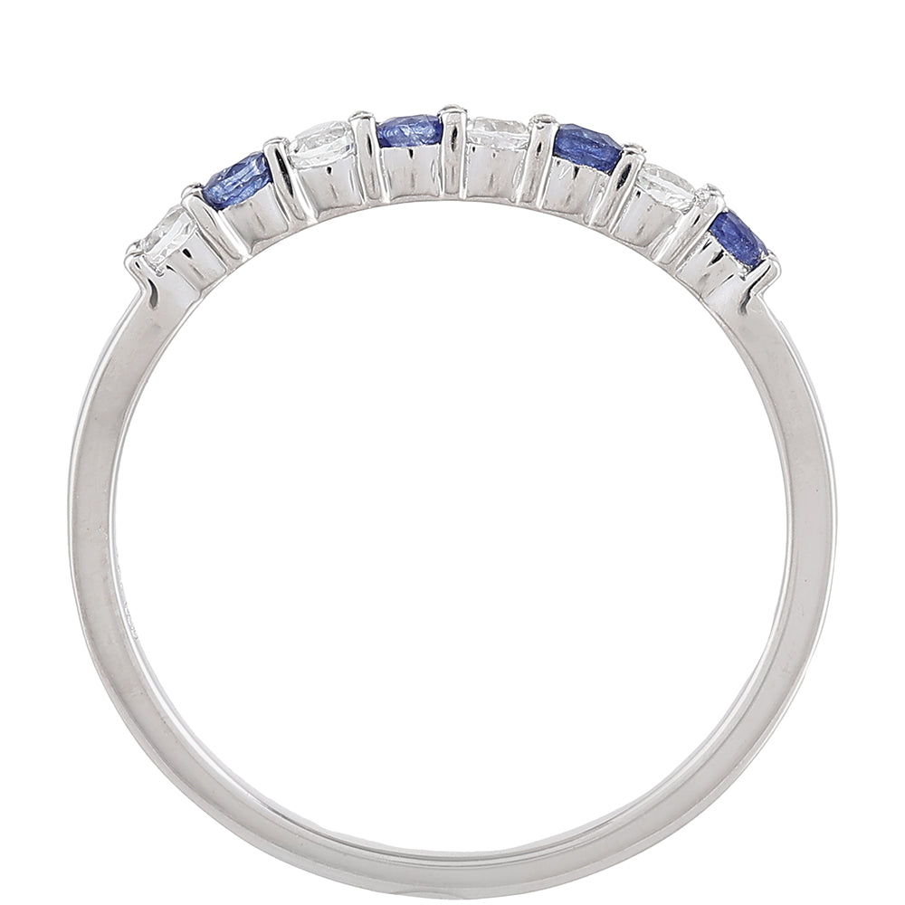 Anillo de Plata con Zafiro de Tailandia y Topacio Blanco