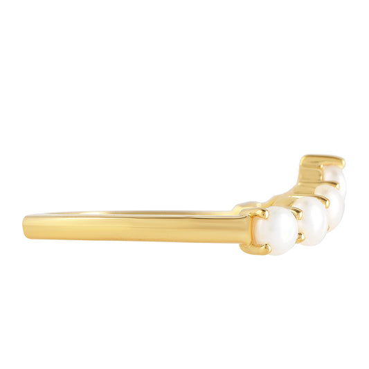 Anillo de Plata Bañada en Oro con Perla Barroca Cultivada de Agua Dulce
