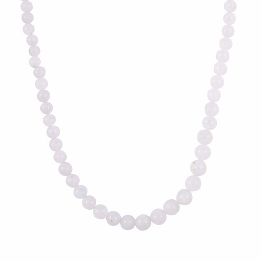 Collar de Plata Bañada en Oro con Piedra Lunar Arco Iris