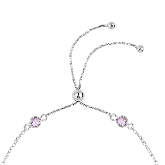 Pulsera de Plata con Amatista Rosa de Francia