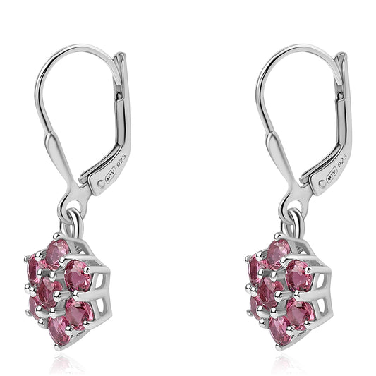 Pendientes de Plata con Rubelita de Cruzeiro