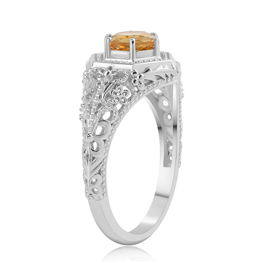 Anillo de Plata con Citrino