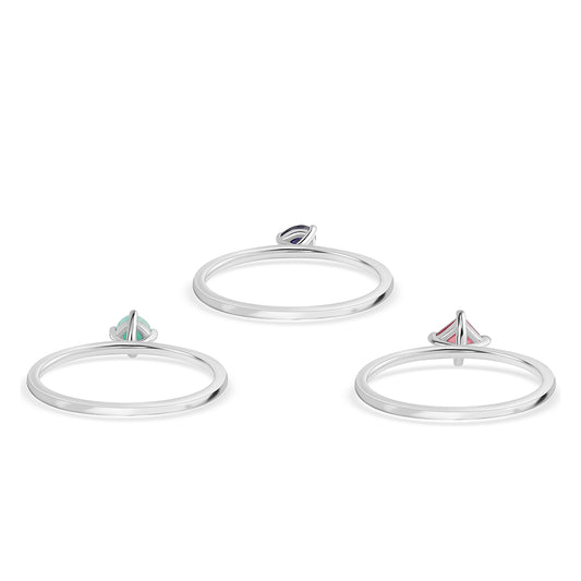 Conjunto de Plata con Rubí de Tailandia y Esmeralda de Brasil ( Anillo )