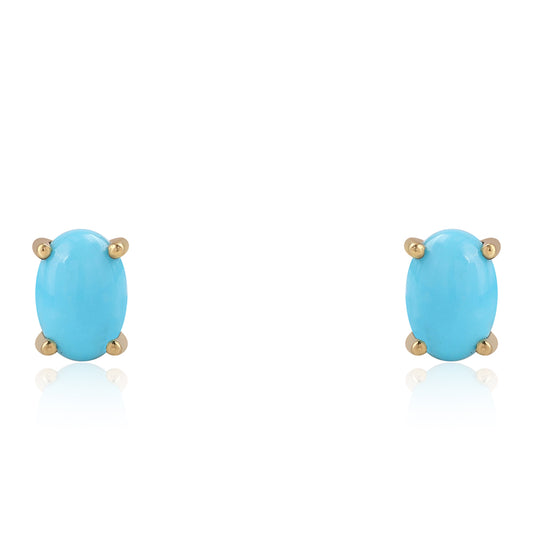 Pendientes de Plata Bañada en Oro con Turquesa Bella Durmiente