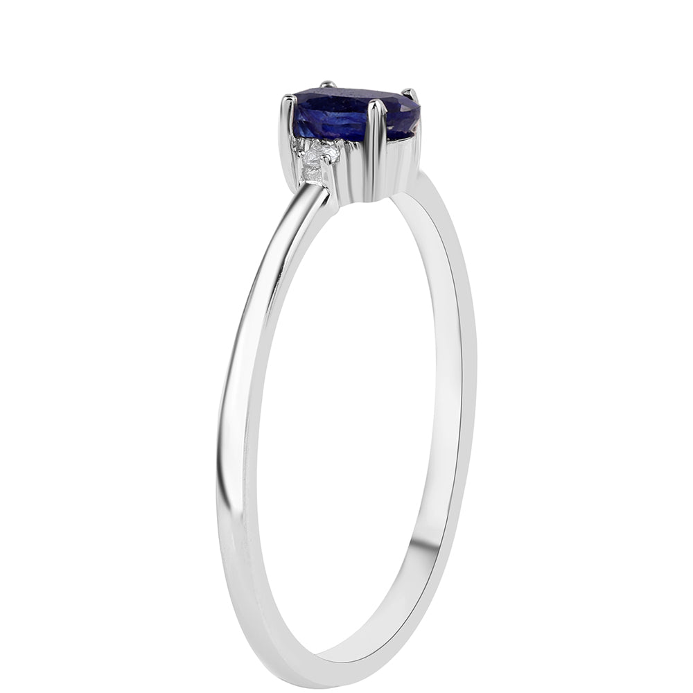 Anillo de Plata con Zafiro Azul Australiano y Topacio Blanco