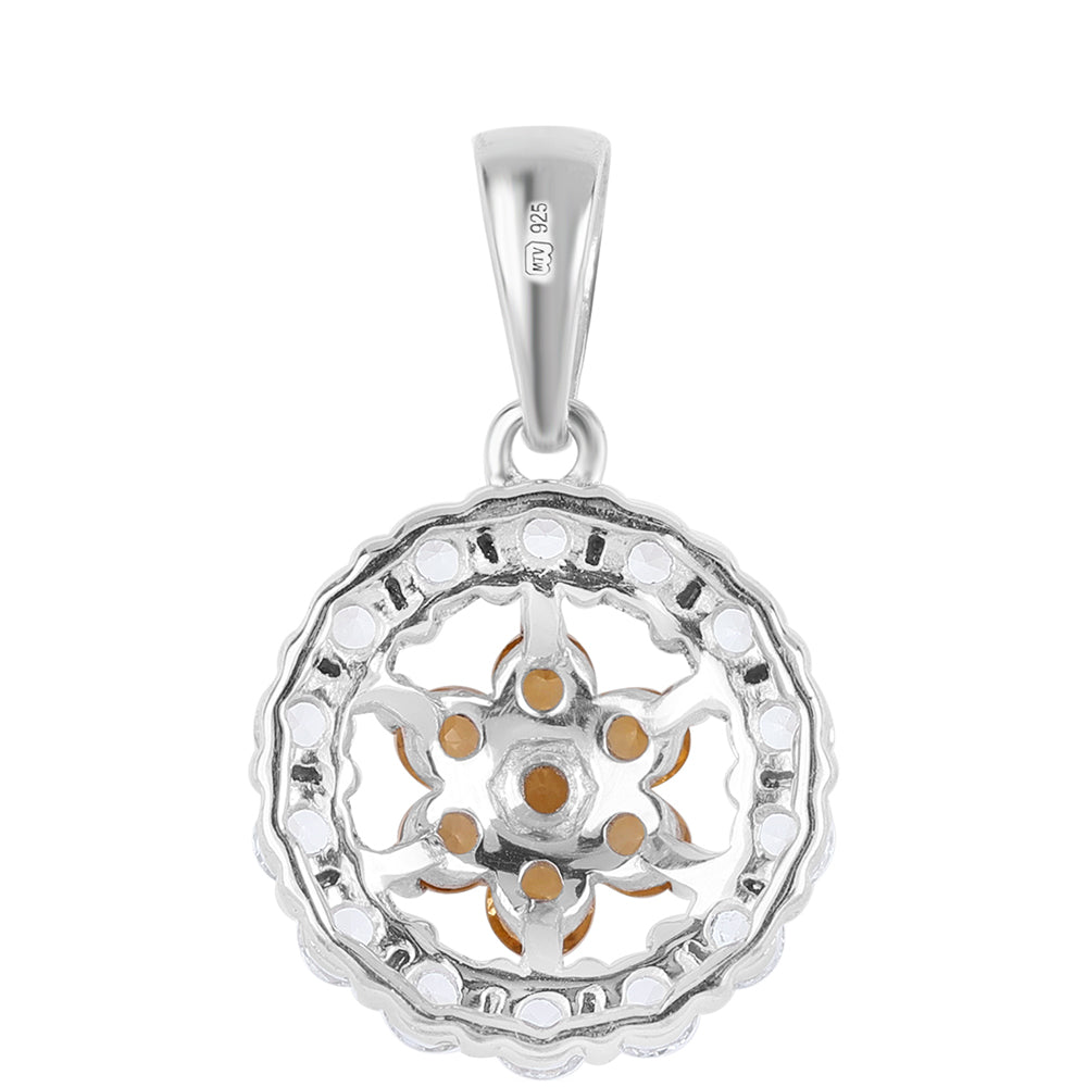 Colgante de Plata con AA Citrino de Brasil y Topacio Blanco