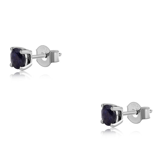Pendientes de Plata con Zafiro Azul Australiano