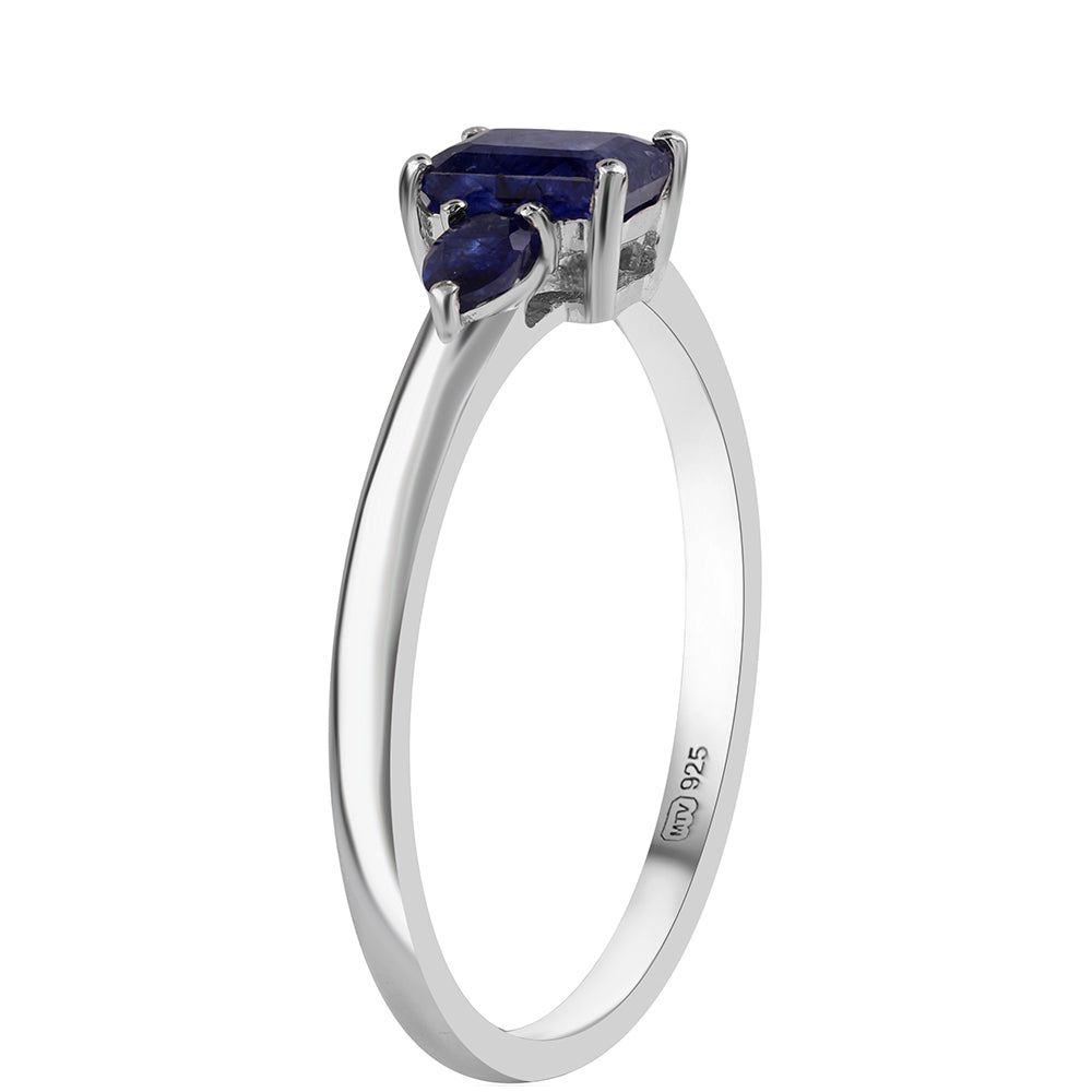 Anillo de Plata con Zafiro Azul Australiano