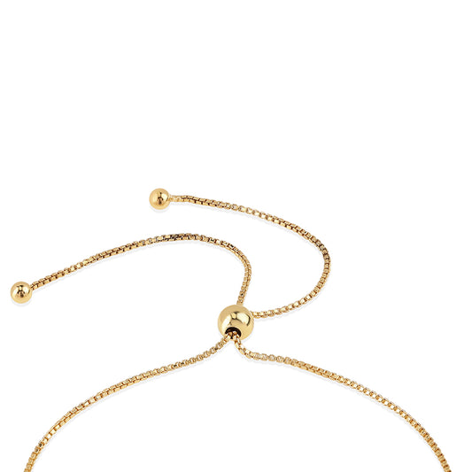 Pulsera de Plata Bañada en Oro con Espinela Negra