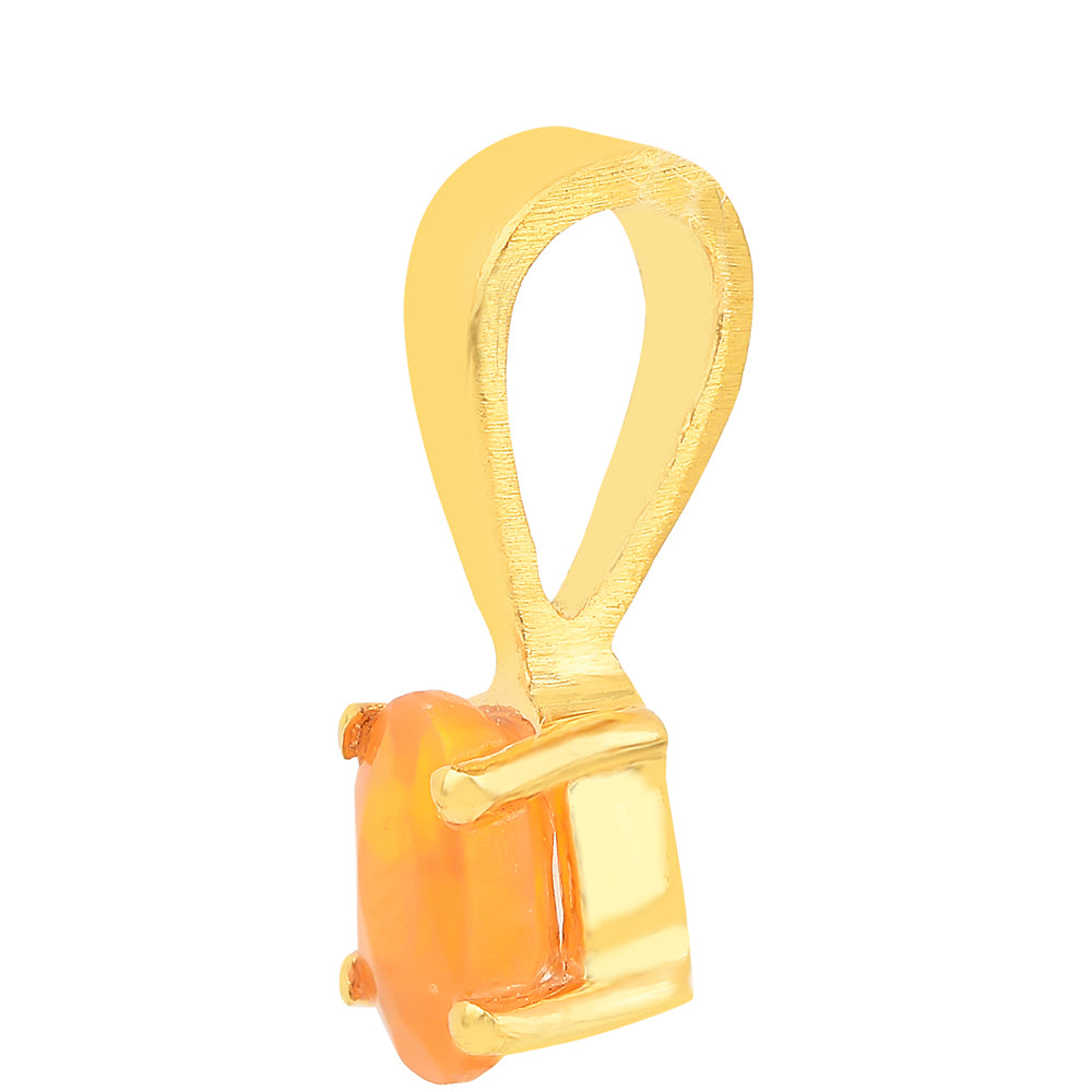 Colgante de Plata Bañada en Oro con Ópalo Fuego