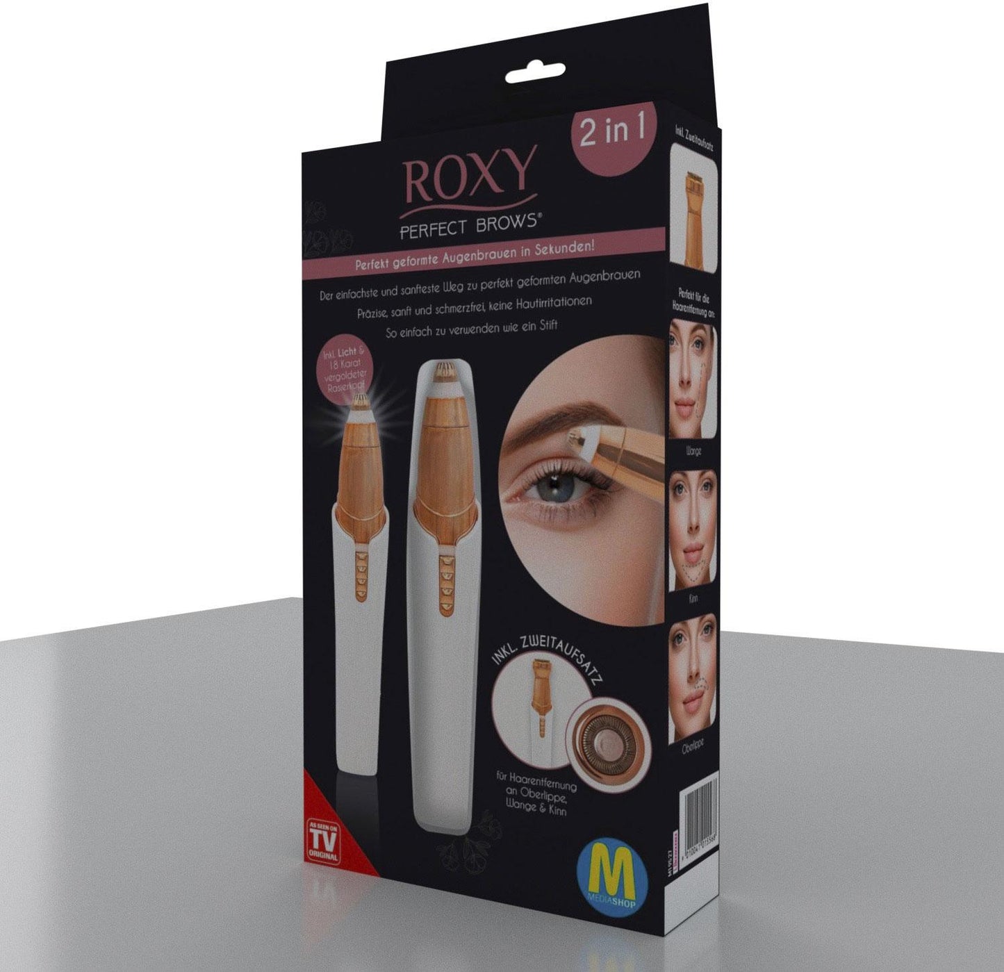 Roxy Perfect Brows, moldeador de cejas y depilador facial 2 en 1