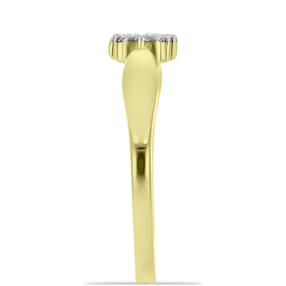 Anillo de Plata Bañada en Oro con Diamante blanco