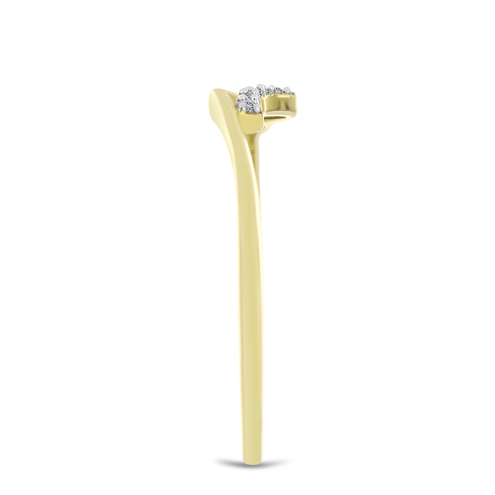Anillo de Plata Bañada en Oro con Diamante blanco