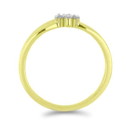 Anillo de Plata Bañada en Oro con Diamante blanco