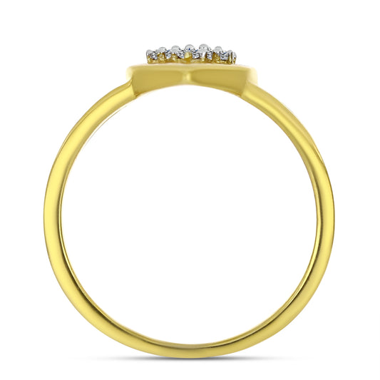 Anillo de Plata Bañada en Oro con Diamante blanco