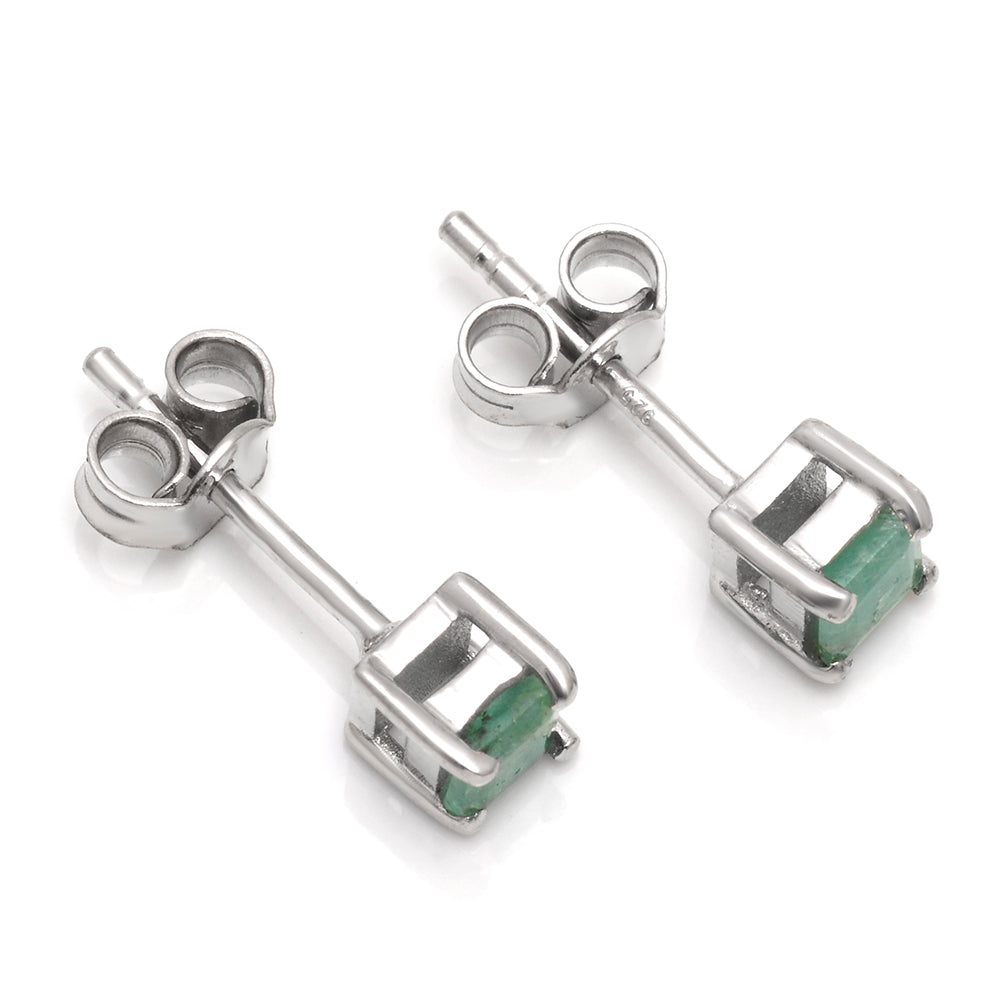 Pendientes de Plata con Esmeralda de Brasil